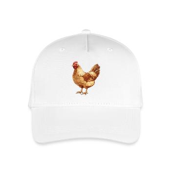 Chicken in a warm gold tone – nature drawing - Organic Kids’ Baseball Cap - white - Front