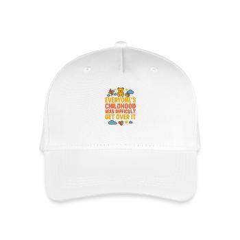 Over ItBold Childhood Struggle Message - Organic Kids’ Baseball Cap - white - Front
