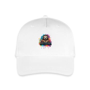 Faultier am Mischpult - Kinder Bio Basecap - Weiß - Vorne