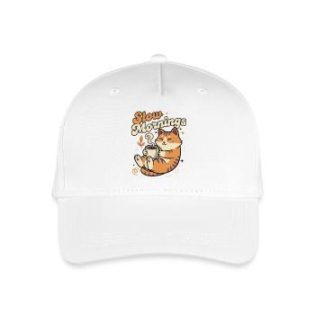 Chat lent du matin avec café - Casquette de baseball bio Enfant - blanc - Devant
