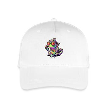 Hippie Chameleon 70s 1970s 60s Party - Organic Kids’ Baseball Cap - white - Front