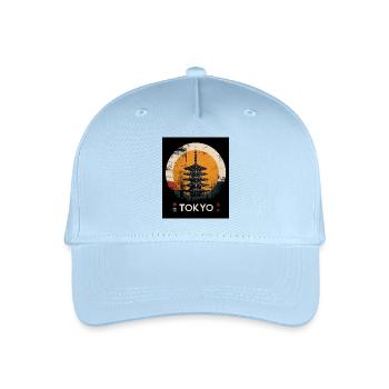 TOKYO | Japanese Pagoda Sunset Art - Organic Kids’ Baseball Cap - light blue - Front