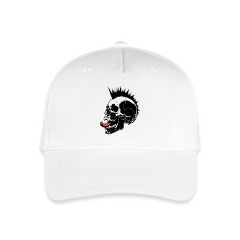Skull Mohawk Punk Rocker Totenkopf - Organic Kids’ Baseball Cap - white - Front