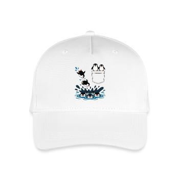 Penguin Jump Into The Water Pocket Design - Organic Kids’ Baseball Cap - white - Front
