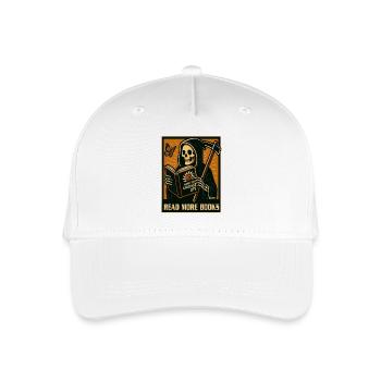 Reading saves lives: Grim Reaper Death with humor - Organic Kids’ Baseball Cap - white - Front