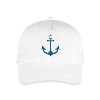 Anchor Silhouette Nautical - Organic Kids’ Baseball Cap - white - Front