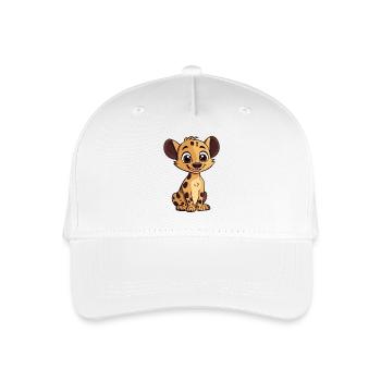 Kuscheliges Hyänenjunges Cartoon - Kinder Bio Basecap - Weiß - Vorne