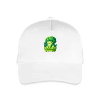 Brokkoli Kuschelfamilie - Kinder Bio Basecap - Weiß - Vorne