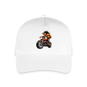 Motorcyclist Beaver - Organic Kids’ Baseball Cap - white - Front