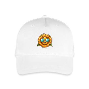 Rayon de soleil avec motif lunettes de soleil - Casquette de baseball bio Enfant - blanc - Devant