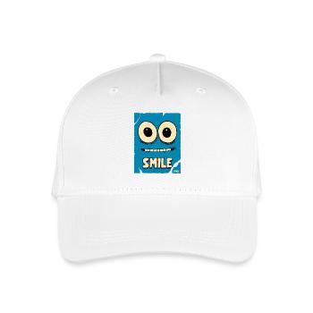Visage de dessin animé bleu riant - Casquette de baseball bio Enfant - blanc - Devant