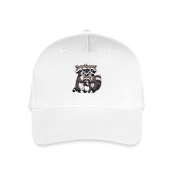 Raccoon Family Cuddle - Organic Kids’ Baseball Cap - white - Front