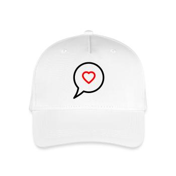 Speech Bubble Heart Love Chat - Organic Kids’ Baseball Cap - white - Front