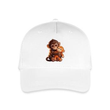 Süßer Baby Affe gibt Faustschlag Monkey Punch - Kinder Bio Basecap - Weiß - Vorne