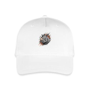 Angry Rhino Graffiti Head Print - Organic Kids’ Baseball Cap - white - Front