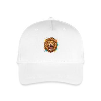 Löwenkopf Farbspritzer - Kinder Bio Basecap - Weiß - Vorne