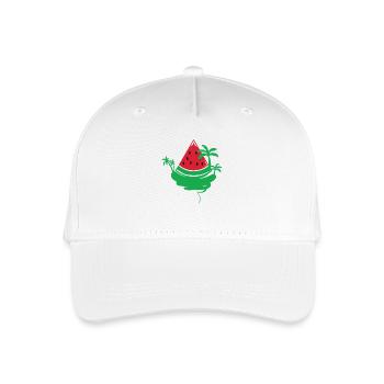Wassermelone Sommerparty Paradies mit Palmen  - Kinder Bio Basecap - Weiß - Vorne
