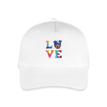 Rottweiler LOVE Dog Pop Art Colourful Portrait - Organic Kids’ Baseball Cap - white - Front