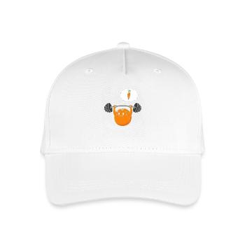 Dumbbell Carrot Strength Training Cartoon - Organic Kids’ Baseball Cap - white - Front