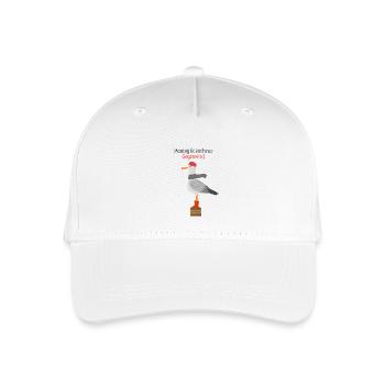 Montag Gegenwind Möwe minimalistischer Spruch - Kinder Bio Basecap - Weiß - Vorne