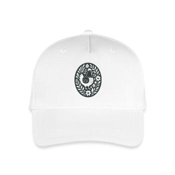 Chicken | Farm Flowers Folk Art - Organic Kids’ Baseball Cap - white - Front