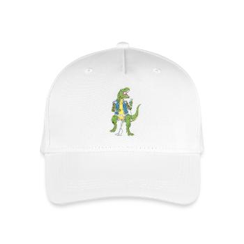 Dino Rock star mit Mikro - Kinder Bio Basecap - Weiß - Vorne