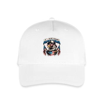Patriotischer Adler mit Fahnen - Kinder Bio Basecap - Weiß - Vorne