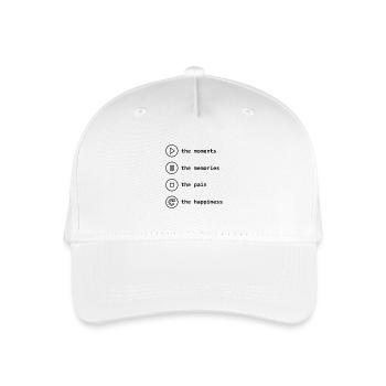 Achtsamkeit, Momente, Erinnerungen, Glück - Kinder Bio Basecap - Weiß - Vorne