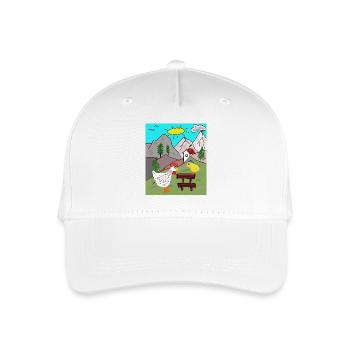 Rural Chicken Delight with Chicks Alps - Organic Kids’ Baseball Cap - white - Front