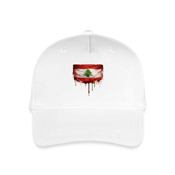 Lebanese flag with dripping paint - Organic Kids’ Baseball Cap - white - Front
