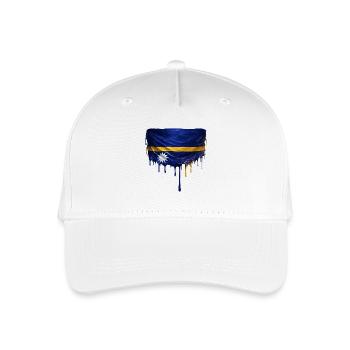 NauruFlag Tropfenkunst - Kinder Bio Basecap - Weiß - Vorne