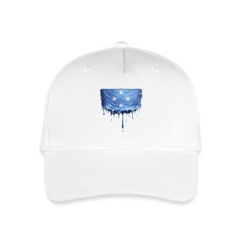 Micronesia Dripping Flag - Organic Kids’ Baseball Cap - white - Front