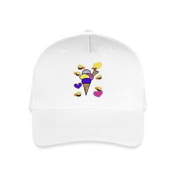 Retro Eis Eiskrem Eiscreme Bienen - Kinder Bio Basecap - Weiß - Vorne