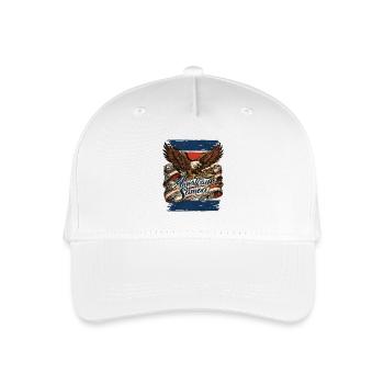 Adler über Flaggenband American Samoa - Kinder Bio Basecap - Weiß - Vorne