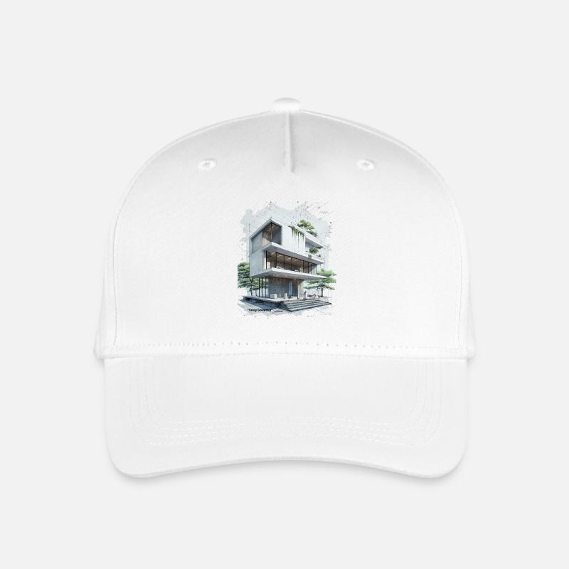 Fancy Geometry Modern House - Kinder Bio Basecap - Weiß