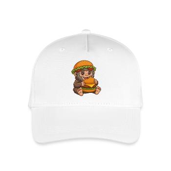 Mignon Sasquatch Bigfoot Cartoon Burger de restauration rapide - Casquette de baseball bio Enfant - blanc - Devant