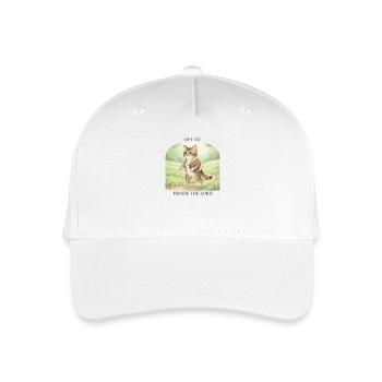 To praise the Lord Christian Cat - Organic Kids’ Baseball Cap - white - Front