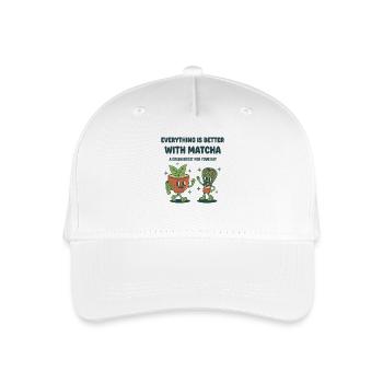 Alles ist besser mit Matcha Green Boost für - Kinder Bio Basecap - Weiß - Vorne