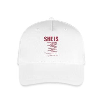 She Is Me Empowered Woman Typography - Organic Kids’ Baseball Cap - white - Front