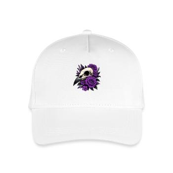 Violettes Schädel Rosen Design - Kinder Bio Basecap - Weiß - Vorne