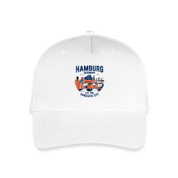 Hamburg Port Skyline Color Block - Organic Kids’ Baseball Cap - white - Front