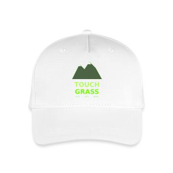 Neon Mountains Touch Grass - Organic Kids’ Baseball Cap - white - Front