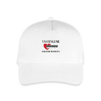 Klavier Pianist Tastengenie Piano - Kinder Bio Basecap - Weiß - Vorne