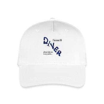 I´m over 50 Diver please help me in my jacket - Kinder Bio Basecap - Weiß - Vorne