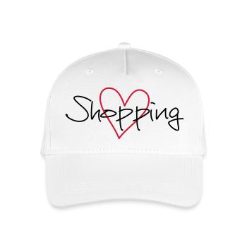 shopping Herz Ich liebe shopping Geschenk - Kinder Bio Basecap - Weiß - Vorne