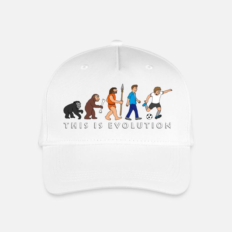 evolution_fussball_comic_a - Kinder Bio Basecap - Weiß