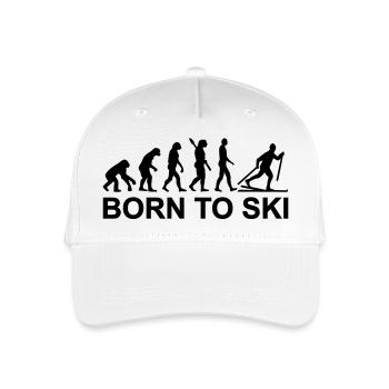 Evolution Cross-country skiing - Organic Kids’ Baseball Cap - white - Front
