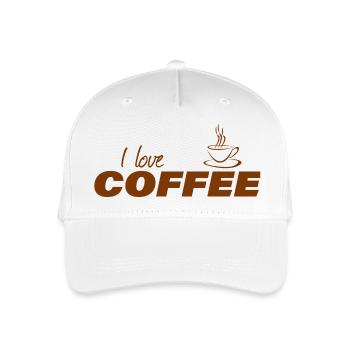 I LOVE COFFEE - Kinder Bio Basecap - Weiß - Vorne