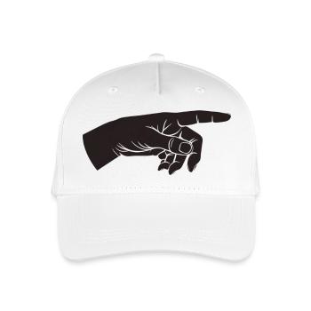 Zeigefinger, Hand, Da lang, Zeiger, Du bist - Kinder Bio Basecap - Weiß - Vorne