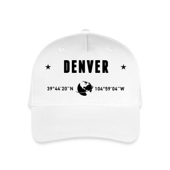 Denver, Colorado, Koordinaten: Planet Erde - Kinder Bio Basecap - Weiß - Vorne